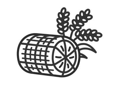 米俵と稲のアイコンのイラスト