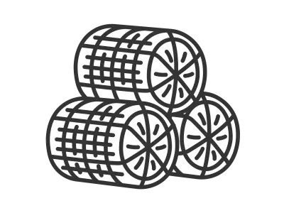 積み重なった米俵のアイコンのイラスト