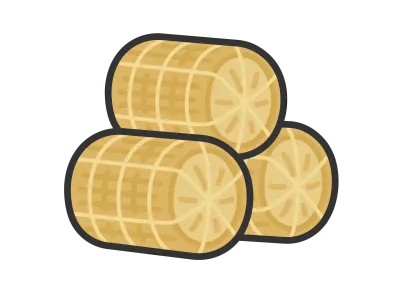 積み重なった米俵のアイコンのイラスト