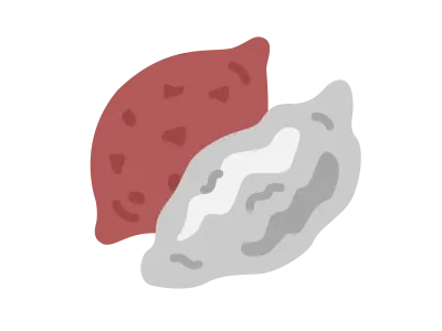 銀紙に包まれたサツマイモのアイコンのイラスト