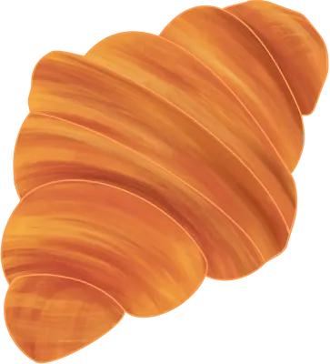 오렌지톤 크루아상 일러스트