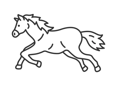 横から見た走っている馬のイラスト