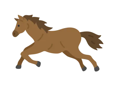 横から見た走っている馬のイラスト
