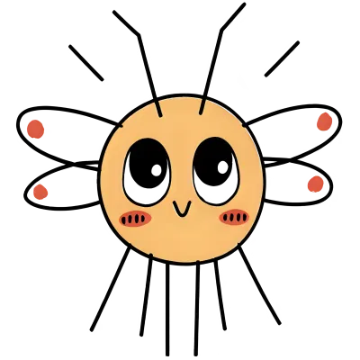 Cute Minimal Kawaii Insects Clipart