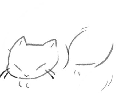 나른한 흰색 고양이