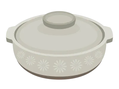 蓋をした土鍋のイラスト