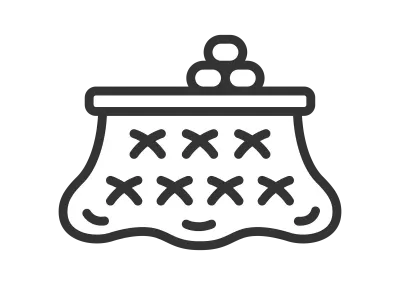 コタツとミカンのアイコンのイラスト