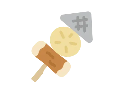 おでん串のアイコンのイラスト