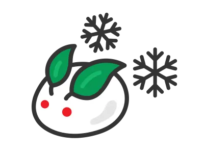 雪ウサギのアイコンのイラスト