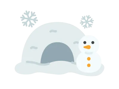 雪で作った鎌倉のアイコンのイラスト