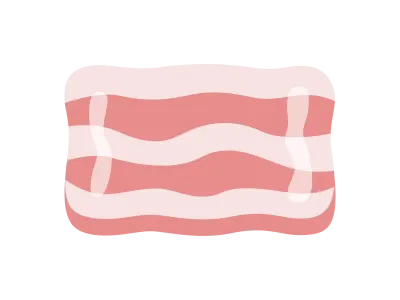 生の豚バラ肉スライスのアイコンのイラスト