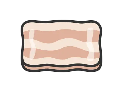焼いた豚バラ肉スライスのアイコンのイラスト