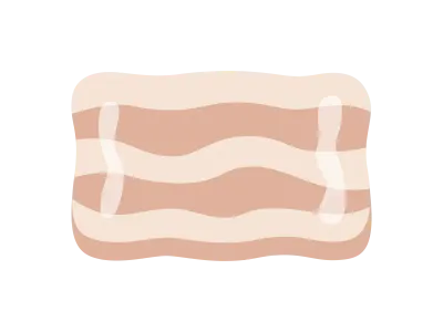 焼いた豚バラ肉スライスのアイコンのイラスト