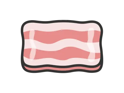 生の豚バラ肉スライスのアイコンのイラスト