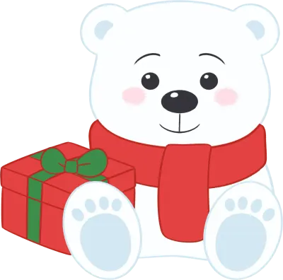 크리스마스 북극곰 스티커