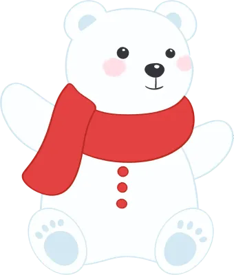 크리스마스 북극곰 스티커