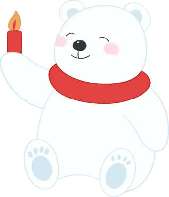 크리스마스 북극곰 스티커