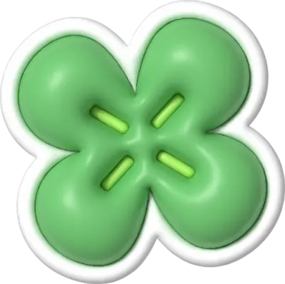 クローバーの立体シール風ぷっくりアイコン