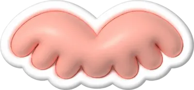 天使の羽根の立体シール風ぷっくりアイコン