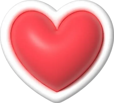 ハートの立体シール風ぷっくりアイコン