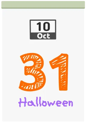 10월달력  10월뜯는달력 10월찢는달력 10월 10월31일 할로윈달력
