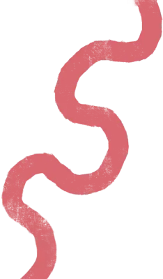 Hand-Drawn Wavy Line Brush Stroke Clipart in Coral Pink with Rough Edge Texture