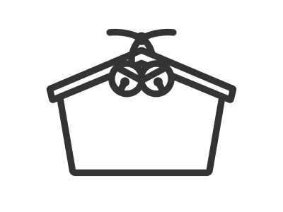 神社の絵馬のアイコンのイラスト