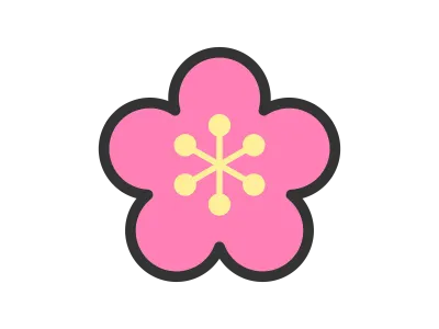 梅の花のアイコンのイラスト