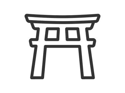 神社の鳥居のアイコンのイラスト