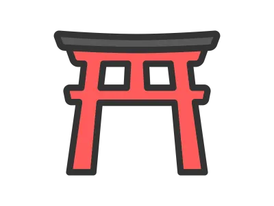 神社の鳥居のアイコンのイラスト