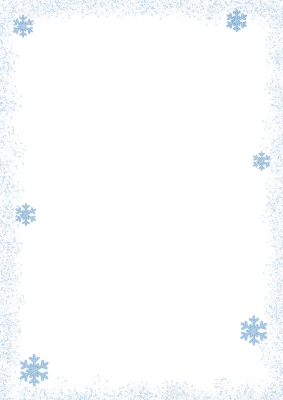 Snowflake Frame PNG Winter Paper Background Blue Snow Border Template