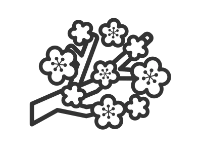 梅の木のアイコンのイラスト