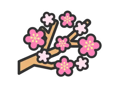 梅の木のアイコンのイラスト