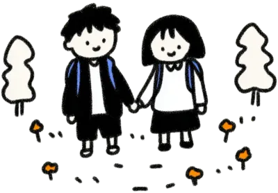 귀여운 남학생과 여학생