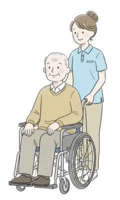 暖かいシニアケアイラスト