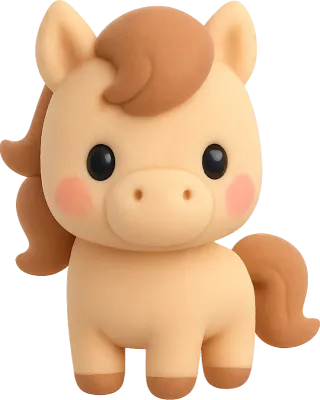 입체 말 동물 보송보송 일러스트