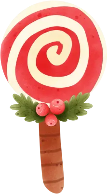 Watercolor Round Christmas Candy 