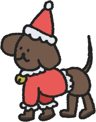 動物と一緒にクリスマス