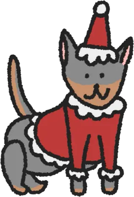 動物と一緒にクリスマス