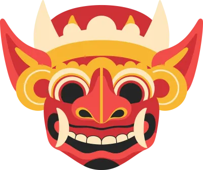 Barongsai Mask Flat Vector Icon