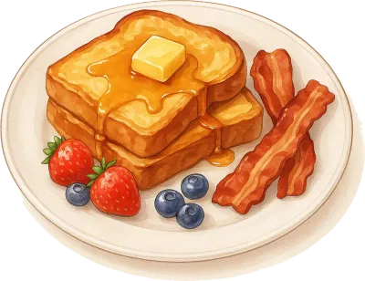 브런치를 채우는 프렌치토스트 플레이팅