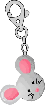 Cute Hand-Drawn Mouse Keychain Charm