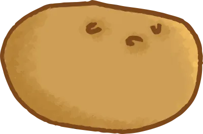 Potato Outline Doodle. 감성적인 감자 식재료 일러스트