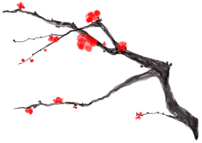 붉은 매화 가지2