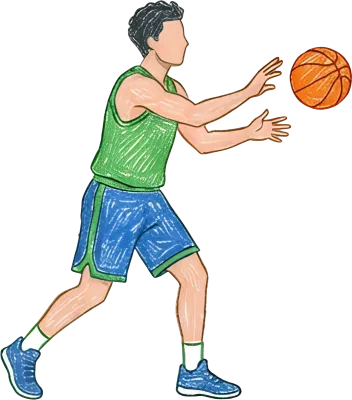 スポーツ バスケットボール 手描き