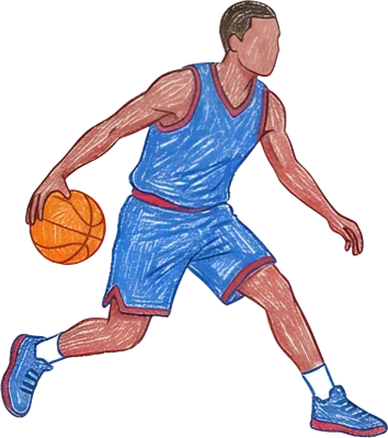 スポーツ バスケットボール 手描き