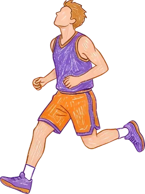 スポーツ バスケットボール 手描き