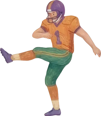 スポーツ アメリカンフットボール アクション イラスト