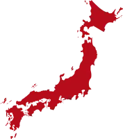 붉은 일본 지도