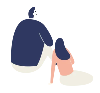 앉아서 구경하는 남녀